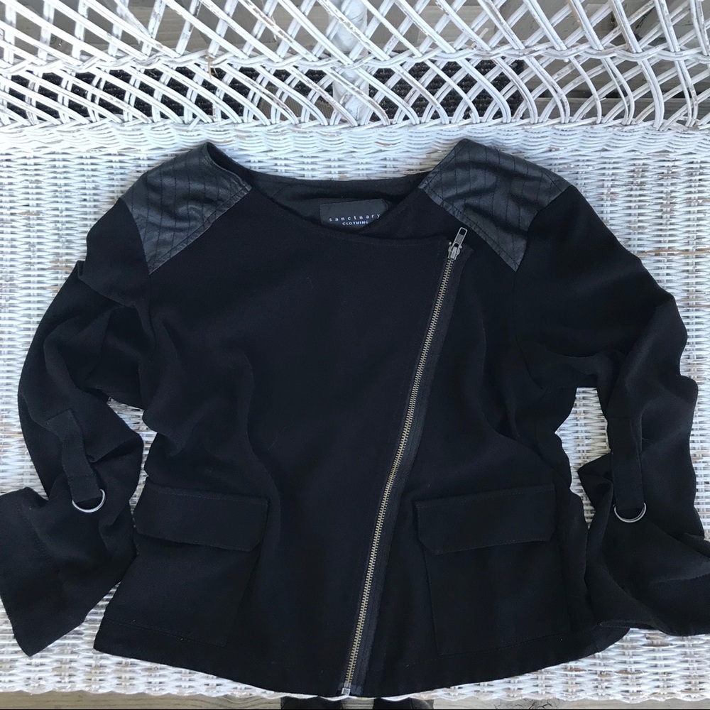 🆕{SANCTUARY of L.A.} Soft City Asymmetrical Zipper  Jacket. Size M - Picture 2 of 9